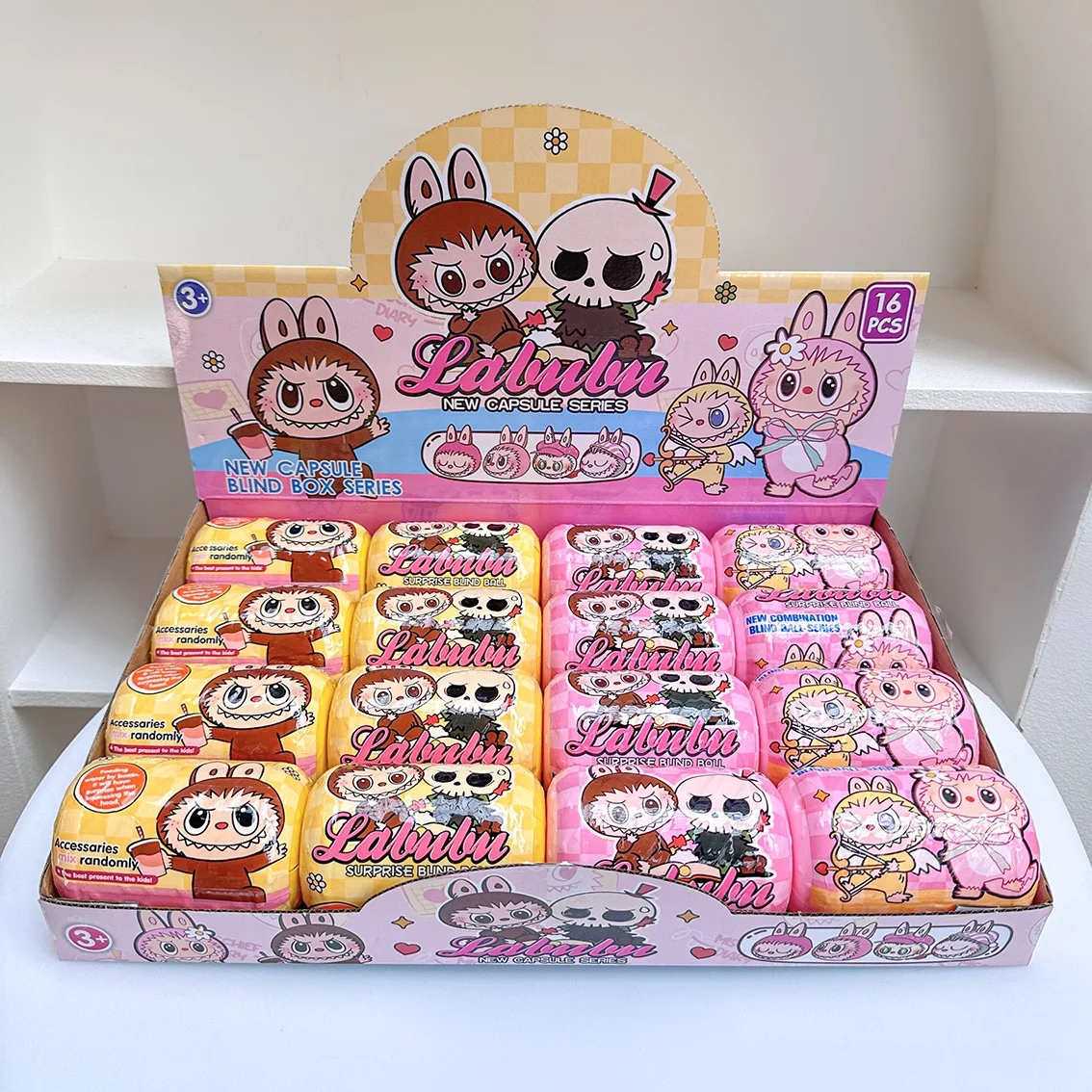 

2025 New Stitch Labubu Pikachu Blind Box Capsule Disassembly And Surprise Backpack Accessories Keychain Hanging Rope Doll Toy