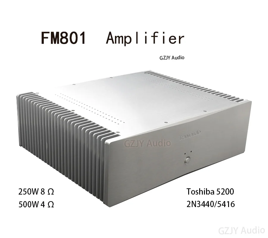 

Balanced Version FM801 Circuit 250W*2 HiFi Power Amplifier Post Amplifier Gold Sealing Tube 2N3440/5416/5200 250W/8Ω 500W/4Ω