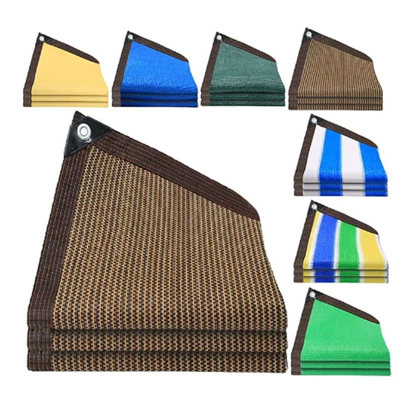 Toldo de Sombra HDPE Color Café, Protección Solar Anti-UV, Malla de Sombra para Terraza, Balcón, Cubierta para Auto, Parasol Exterior