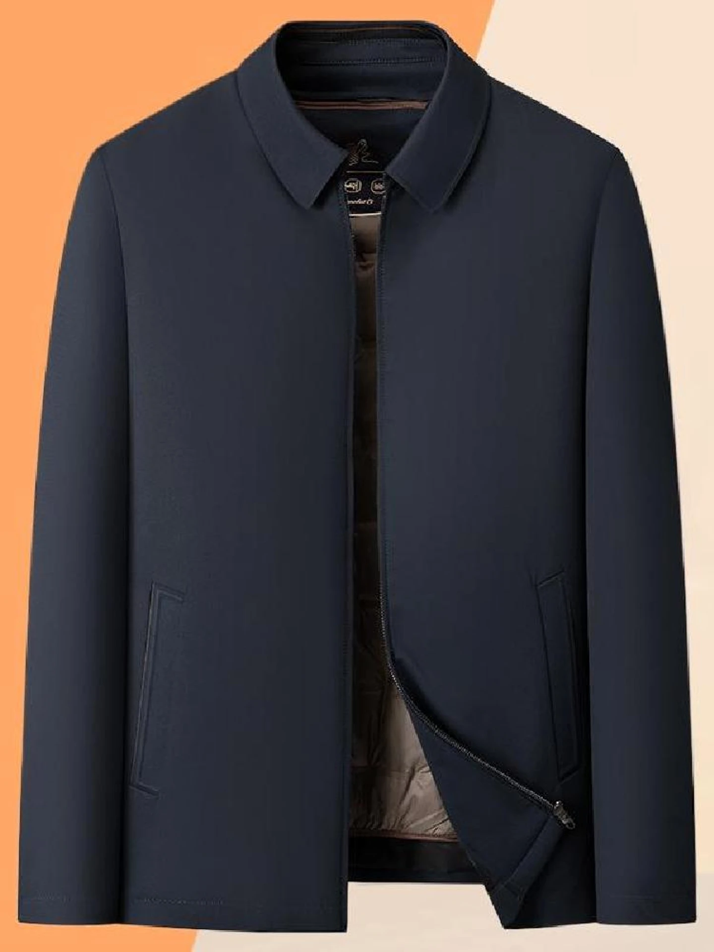 

Comfortable Men's down Jaet Goose down Inner Flip Collar Lightweight Luxury Warm Mid-Aged Dad Sle Winter Coat