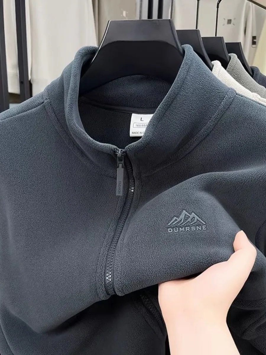 

Men's Fce Zipper Thiened Jaet Stand Collar Open Cardigan Outerwear Warm Winter Coat Breathable Busin Casual Jaet