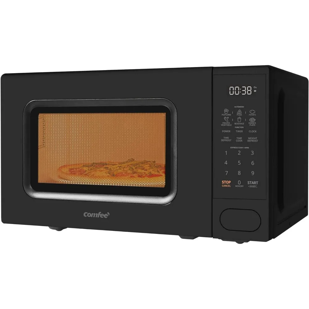 Microondas Retro com 11 Níveis de Potência, Culinária Rápida Multiestágio, Cozinhar Velocidade, Descongelar o Tempo, Função de Memória, Bloqueio Infantil, 700W