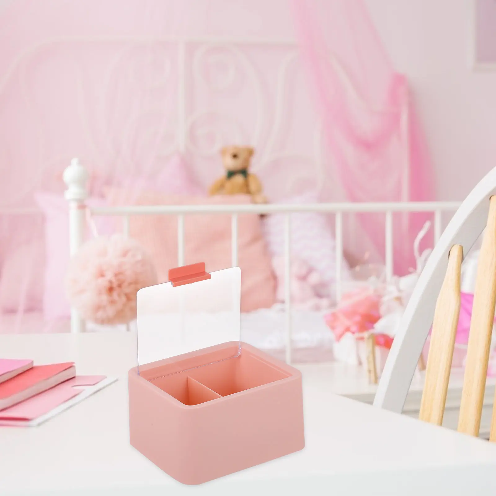 

Диспенсер для ватных палочек, контейнер для ватных шариков, органайзер для косметических приспособлений, органайзер для туалетного столика, прочный, долговечный, легко доступный.