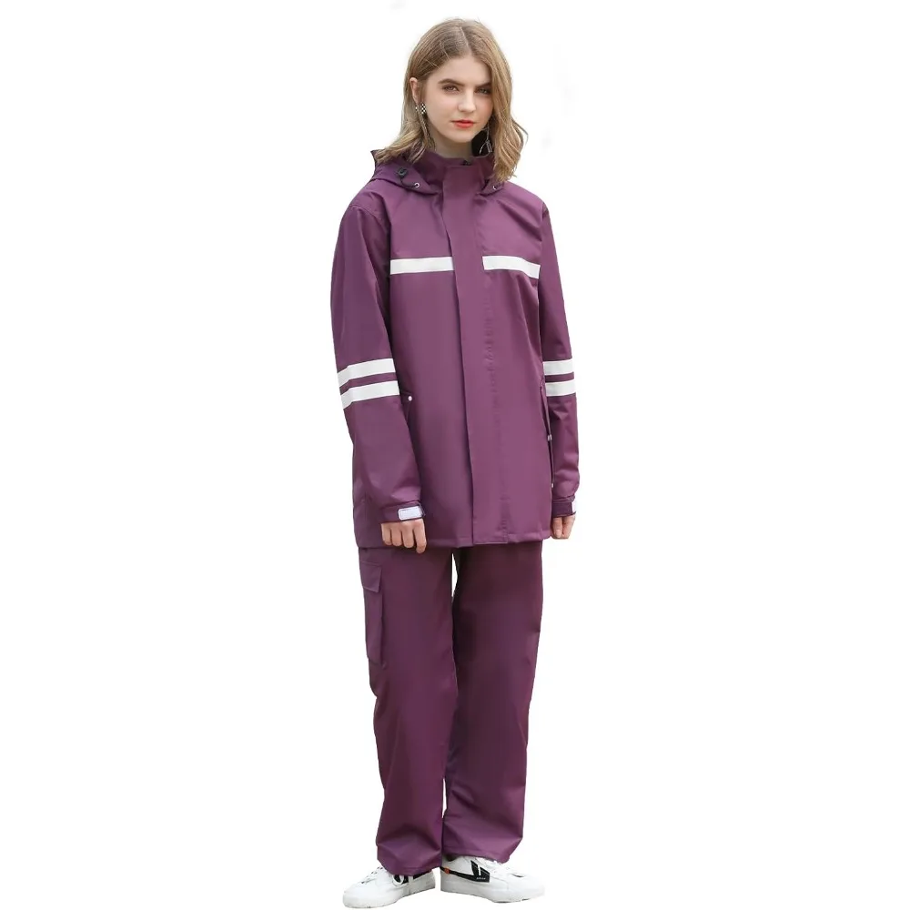 

Костюм для мужчин и женщин, водонепроницаемая куртка и брючный костюм со светоотражающей полосой, универсальное спортивное пальто с защитой от столбов