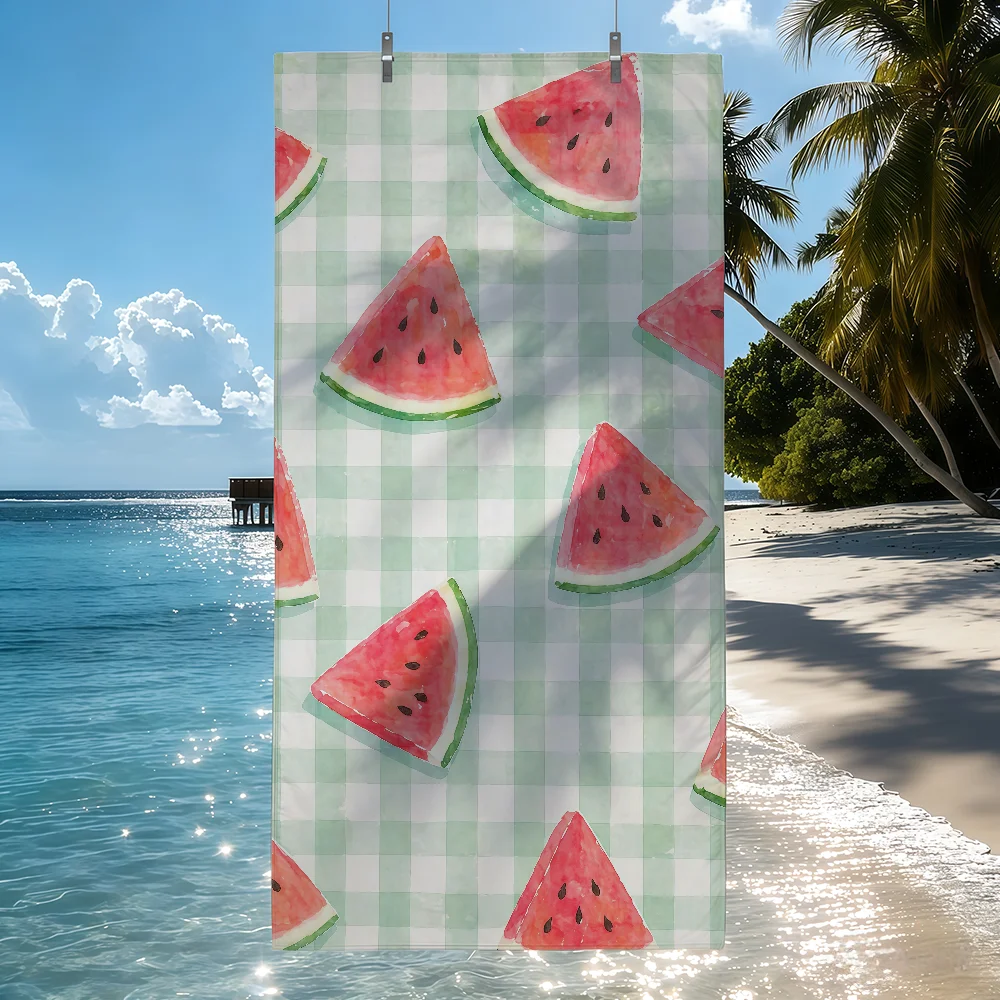 Fruit stripes Towel Sports Quick Dry Travel Camping Sandproof Soft Light Large Beach Towel