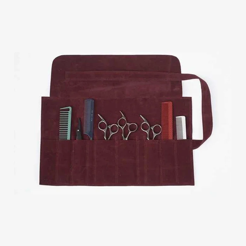 Suede Velvet Professional Barber Hairdressing Thinning Hair Scissors Shears Pouch Bag Salon Cutting Combs Set Storage Tool Case