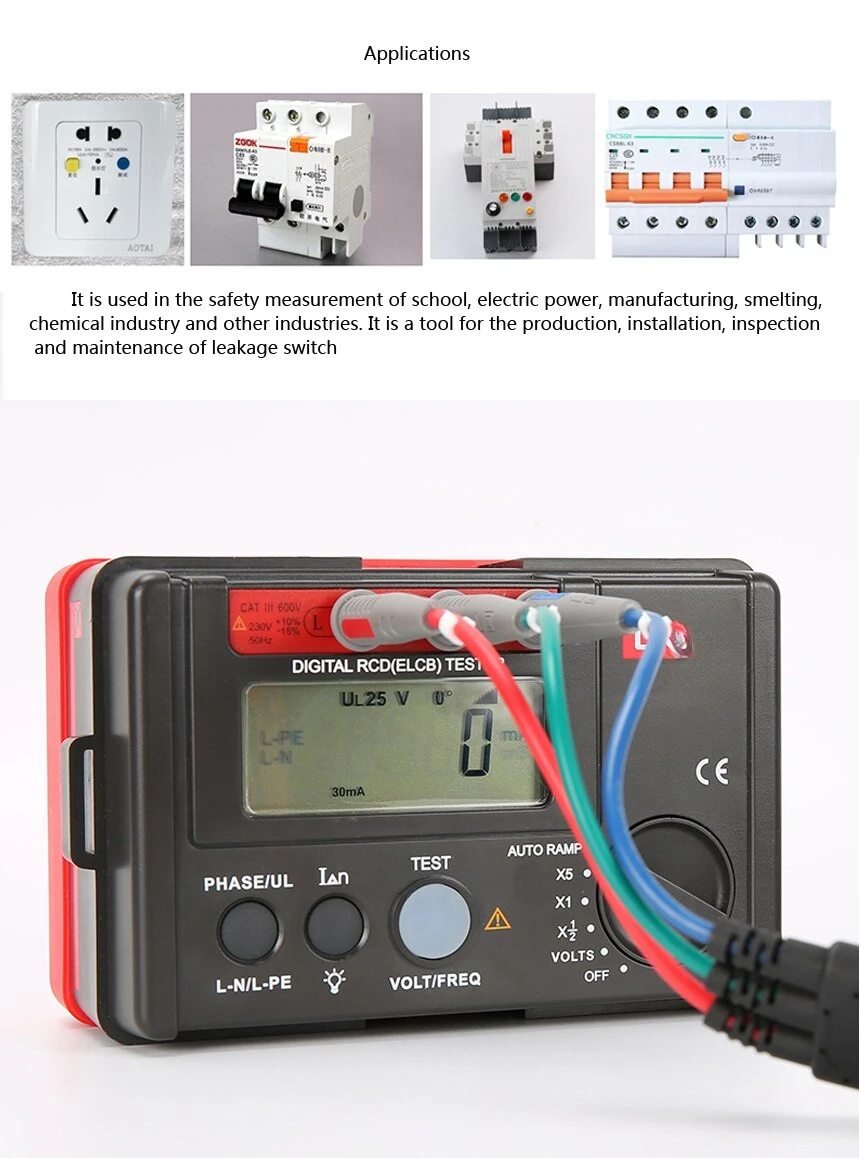 Цифровой тестер напряжения UT582 + RCD (ELCB), тестер переключателя утечки