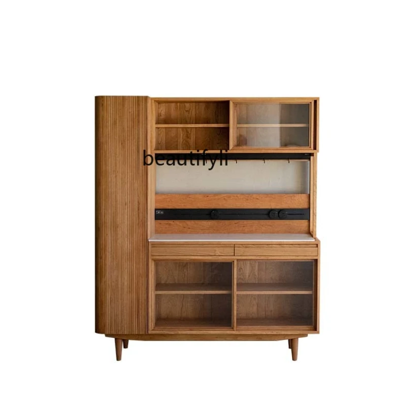 Sideboard Cabinet Black Walnut Cherrywood Nordic Simple High Cabinet Storage Cabinet