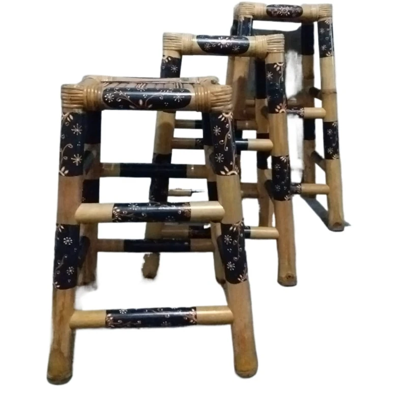 

Bamboo crafts batik stool handmade home decoration