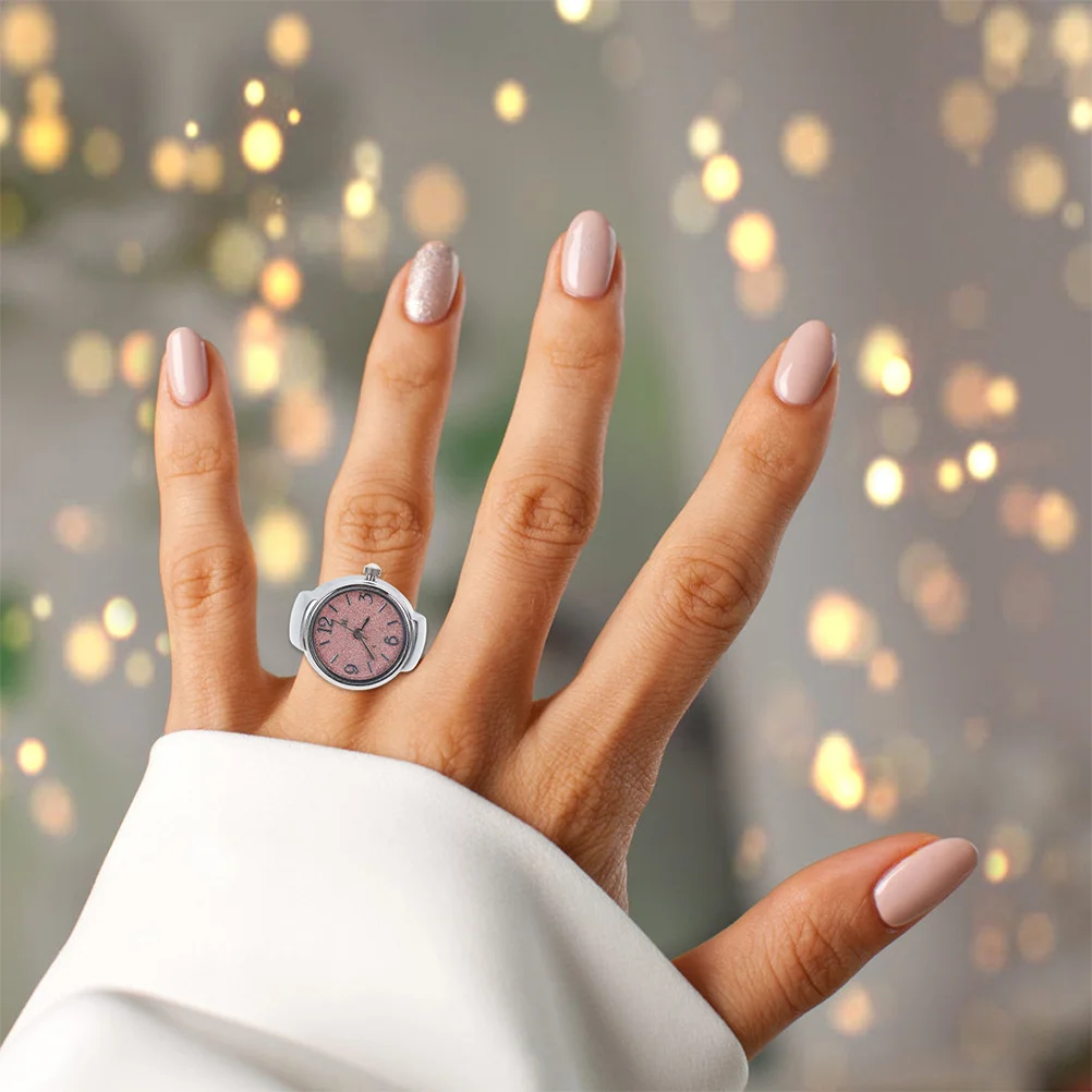 

Digital Ring Watch Zinc Alloy Quartz Finger Watch For Men Women Round Numerals Festival Gift Casual Timepiece