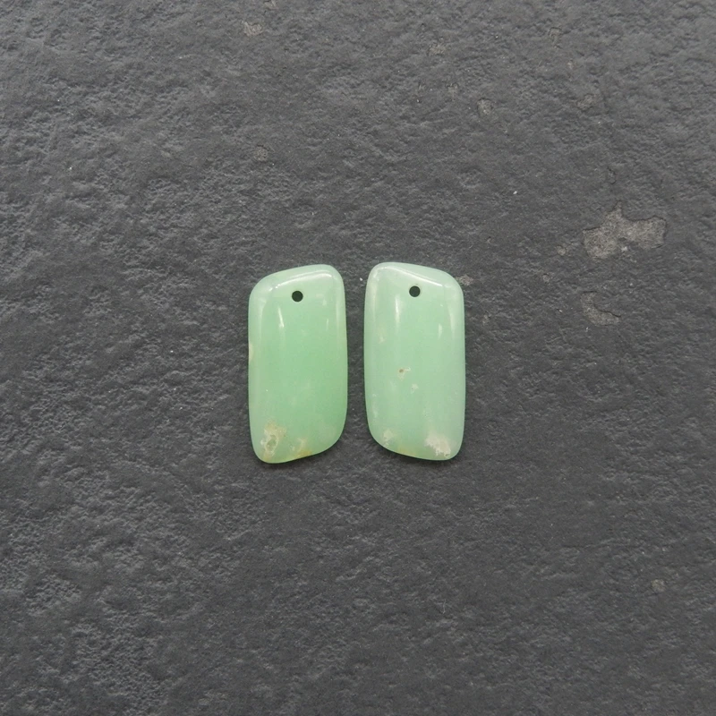 

2 шт., натуральный хризопраз, бледно-мятно-зеленый круглый прямоугольный драгоценный камень, компоненты с инклюзией из тонкой матрицы для ювелирных изделий ручной работы