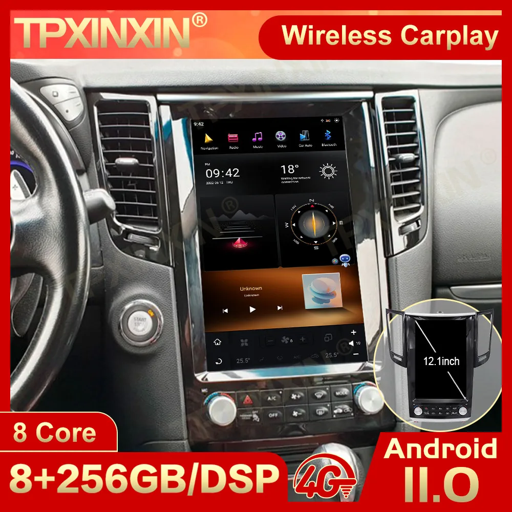 

Qualcomm Android 11 Tesl- Multimedia Stereo For Infiniti FX35 2009 2010 2011 2012 2013 GPS Navi Video IPS Audio Player Head Unit