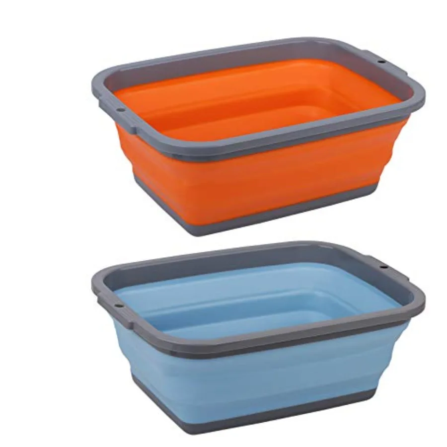 

2 Pack Collapsible Sink with 2.25 Gal/ 8.5L Each Foldable Dish Tub for Washing Dishes Camping Hiking and Home Portable Washing