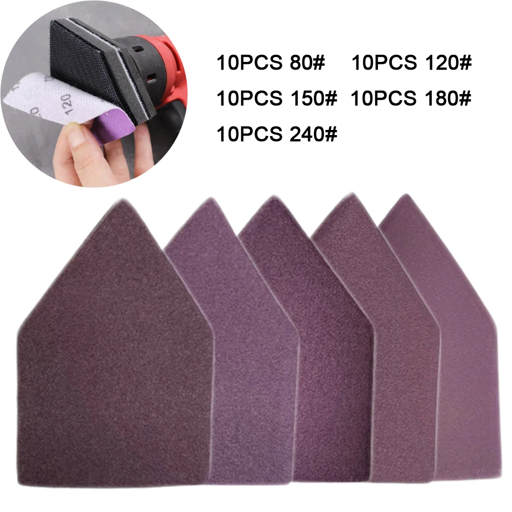 50pcs 80-240Grit Sandpaper Triangle Sanding Sheets Set For DIY Home Improvement Woodworking Accessories