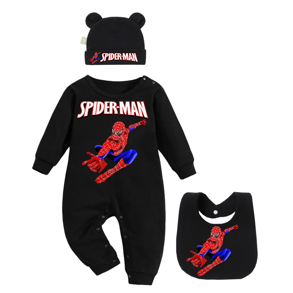 3 Pieces/Set Newborn Baby Cotton Bib Solid Color Hat Kawaii Crawling Suit Baby Hiccup Cloth Set Children's Gift 0-6M view 4