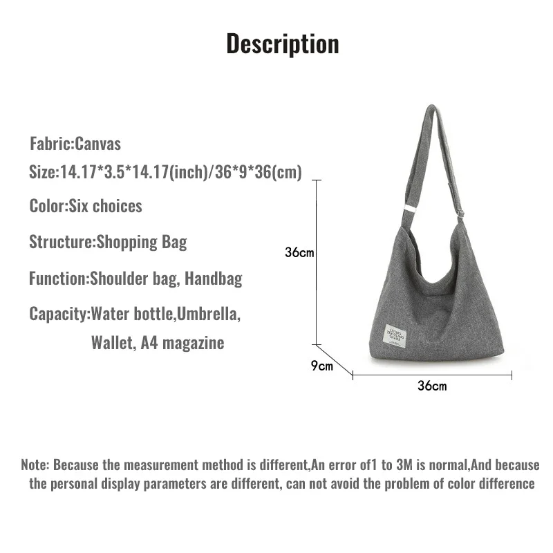 MARKROYAL Shoulder Bag Ladies Messenger Bag Large Capacity Canvas Shopping Bags All-match Simple Student Handbag Dropshipping