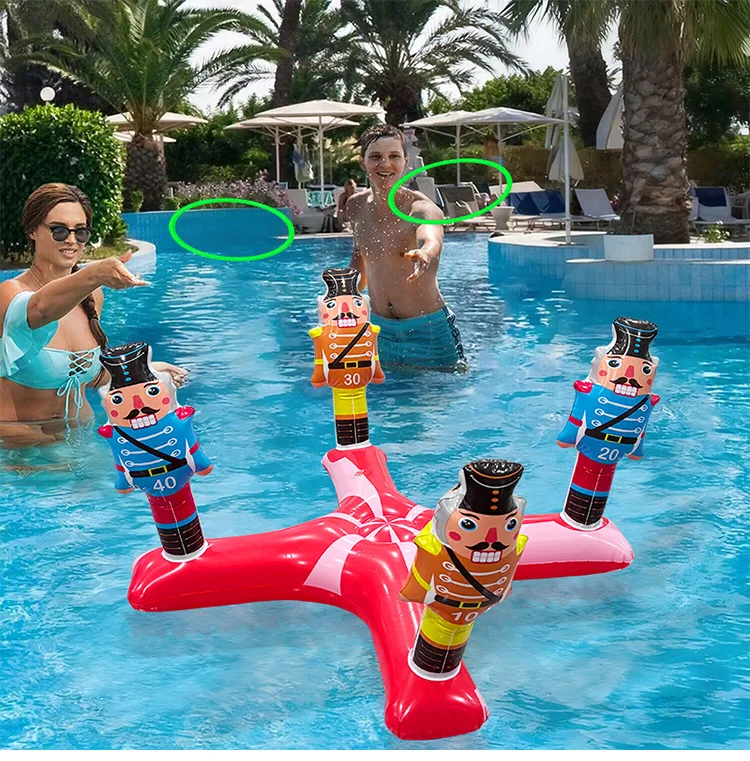 Kids Cartoon Inflatable Ring Toss Thickened PVC Cross Throwing Toy for Water Interactive Game Props Summer Pool Entertainment