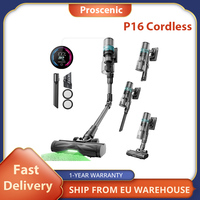 Proscenic P16 Cordless Stick Vacuum Cleaner, 62dB, 180° Bendable Wand, Anti-Tangle Floor Brush, 50kPa Suction, 55mins Runtime