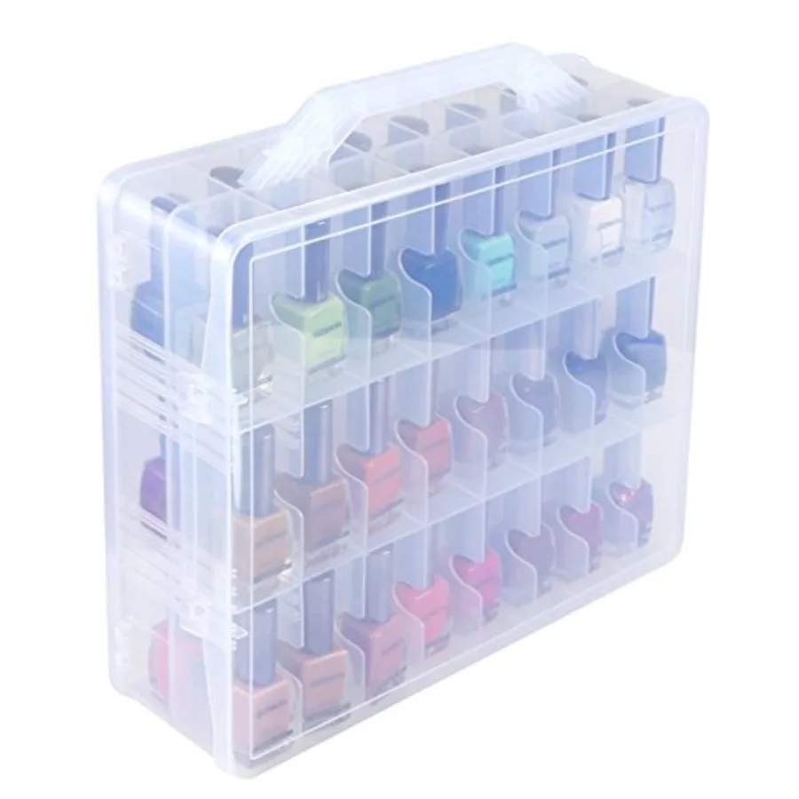 Universal Nail Polish Holder Organizer for 48 Bottles with Adjustable Dividers Compact SpaceSaving Design Ideal for Home Salon