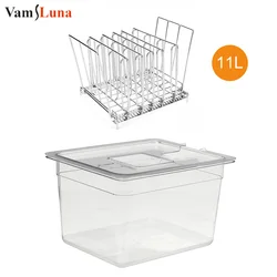 11L Sous Vide Cooker Container And Stainless Steel Sous Vide Rack Sets Detachable Dividers Separator for Immersion Circulator