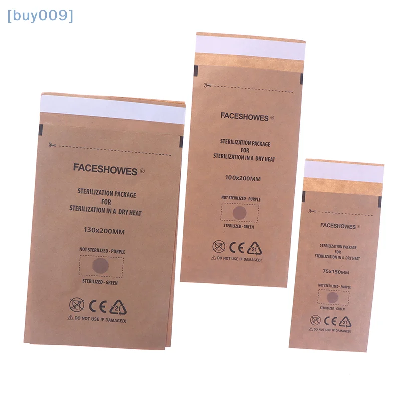 100 قطعة كرافت تطهير حقيبة المتاح معقم الأظافر حقيبة مانيكير التعقيم آلة التطهير أكياس كيس نظيفة