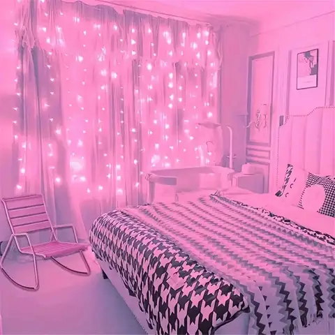 USB Curtain String LampParty Birthday Wall Decoration Garland Wedding Fairy Light 3/6M LED 8 Mode Christmas Light Holiday Decor