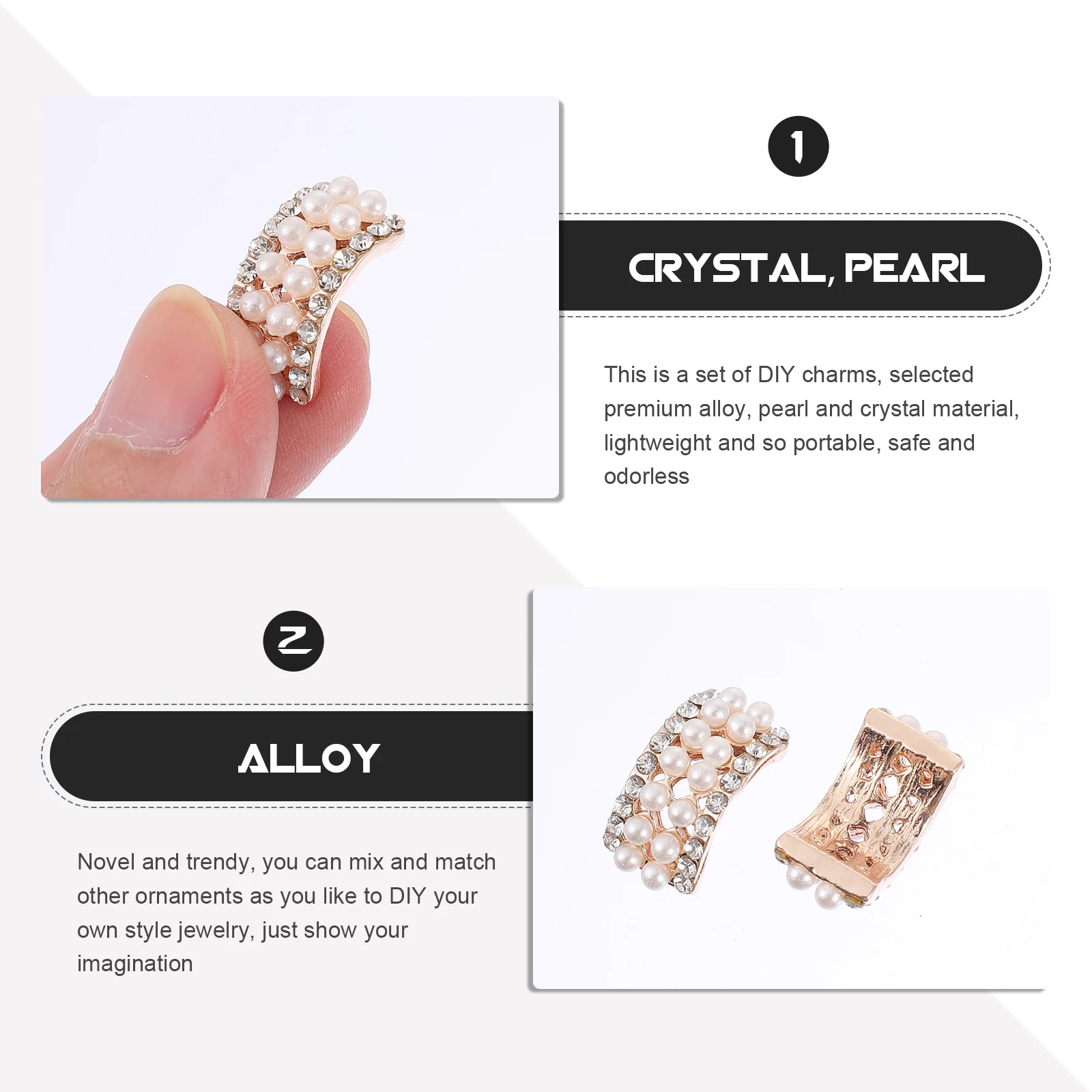 

Pearl Diamond Half Circle Hairpin Making Accessories Lightweight Mini Size Exquisite Crafts Trendy DIY Supplies