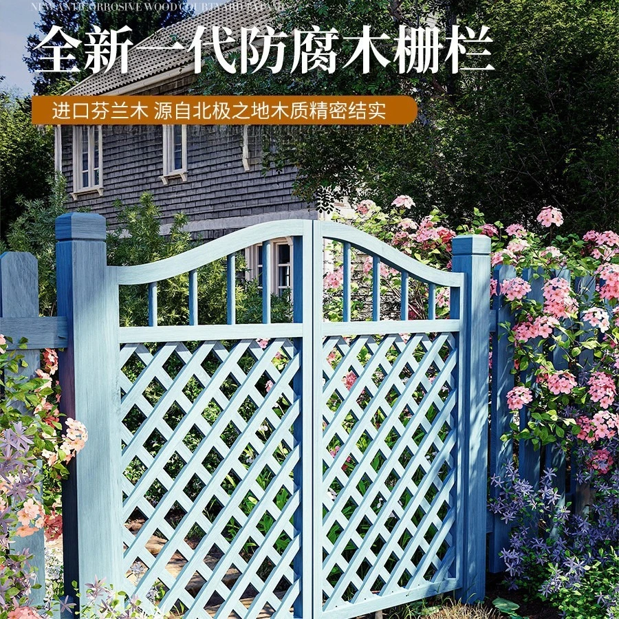 Outdoor preservative wood small fence door yard outdoor courtyard fence fence famous hotel small courtyard wooden door garden en