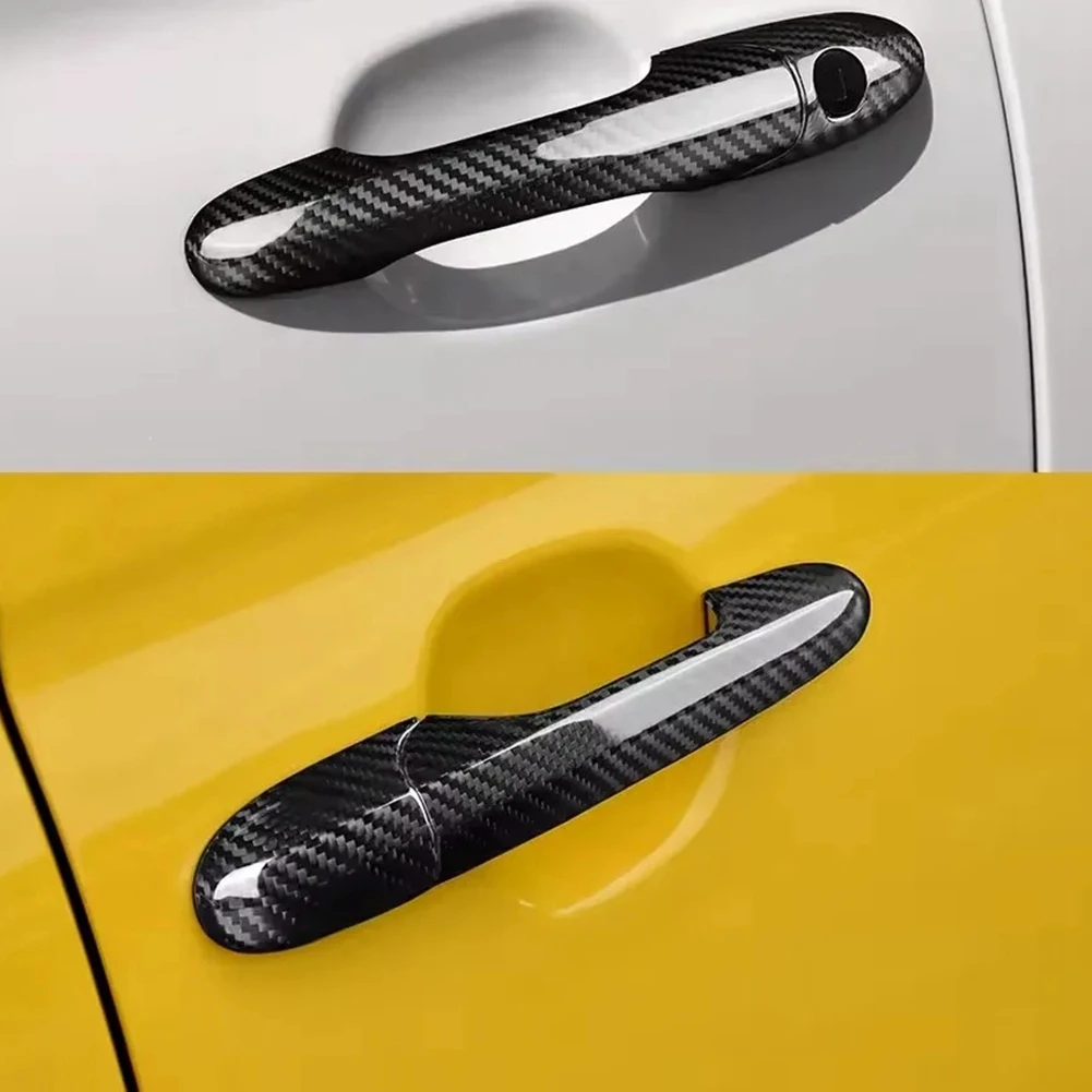 

Car Real Dry Carbon Fiber Exterior Styling Modification Body Kit Door Handle Cover For Fiat 500 Abarth 595 595C