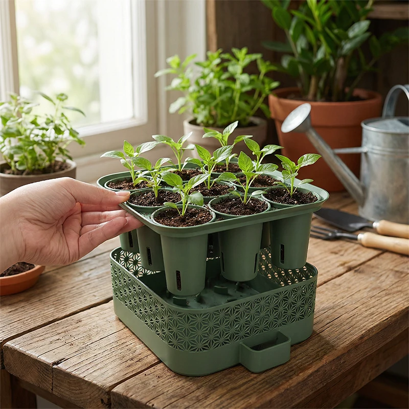 3d Printed 3X3 Grids Cell Nursery Pots for Seedling,eco-friendly plastic Seedling Cup ,Garden Plant Seedling Germination Tool