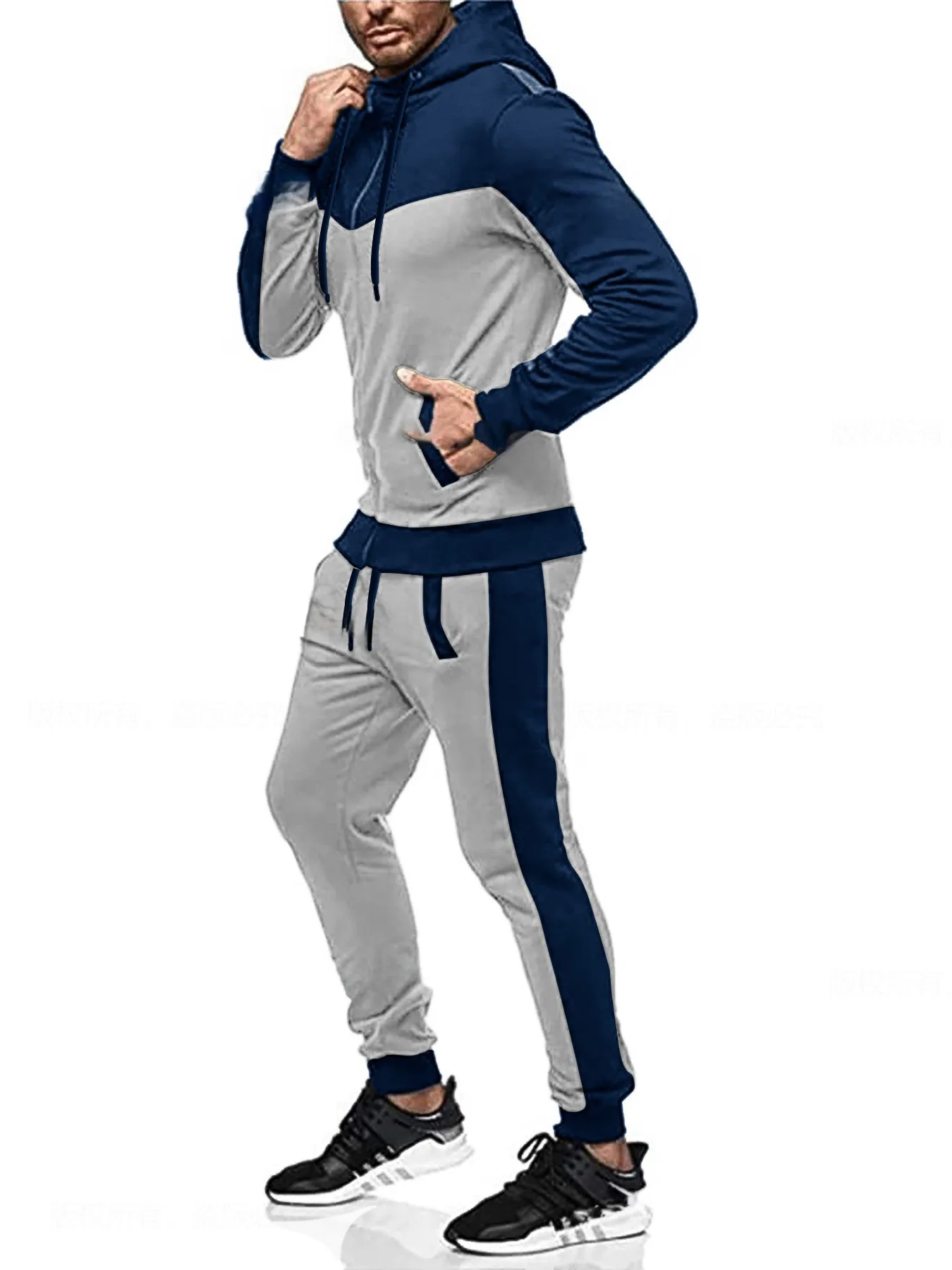 Herbst Winter Herren Urban Outdoor Zip-Up Hoodie Strick-Polyester Langarm-Sweatshirt Leicht Weich Locker Tägliches Gehen Fitness Streetwear – Detail 23