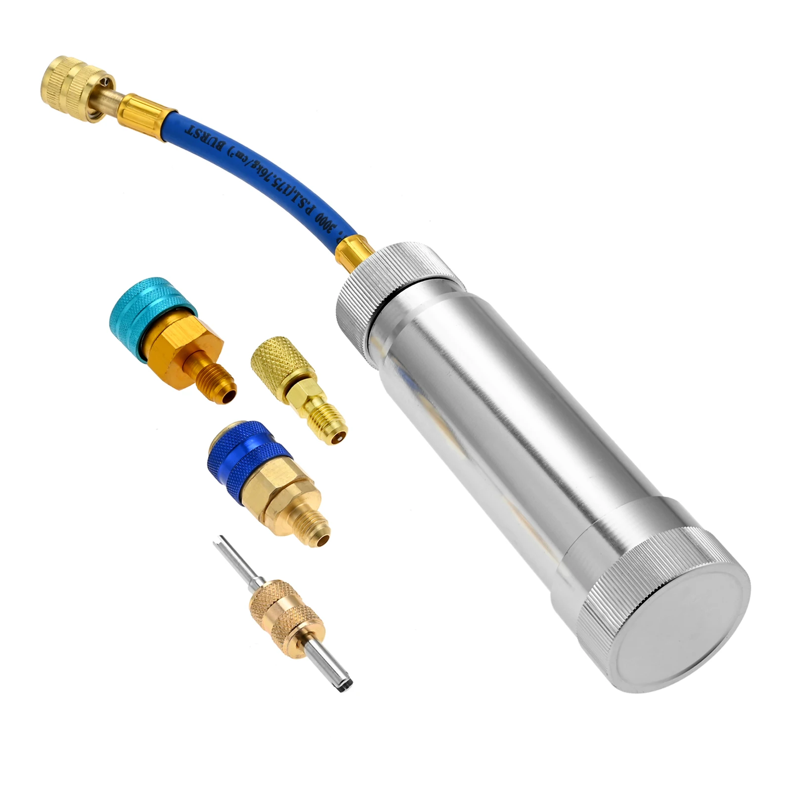 1 Set R1234YF/R134A AC Oil Injector Kit With Low Side Quick Couplers & 1/4