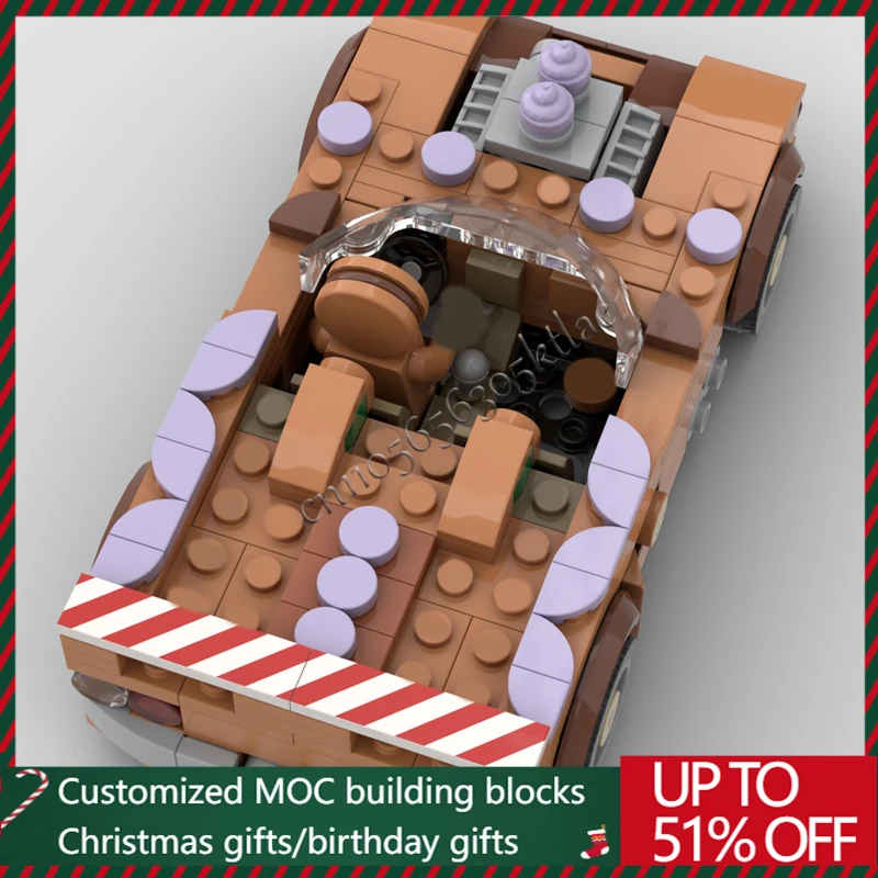 243 قطعة MOC تخصيص الزنجبيل الإبداعية سريعة سيارة رياضية بنة نموذج الأطفال لتقوم بها بنفسك الجمعية مجموعة لعبة هدايا عيد الميلاد #4