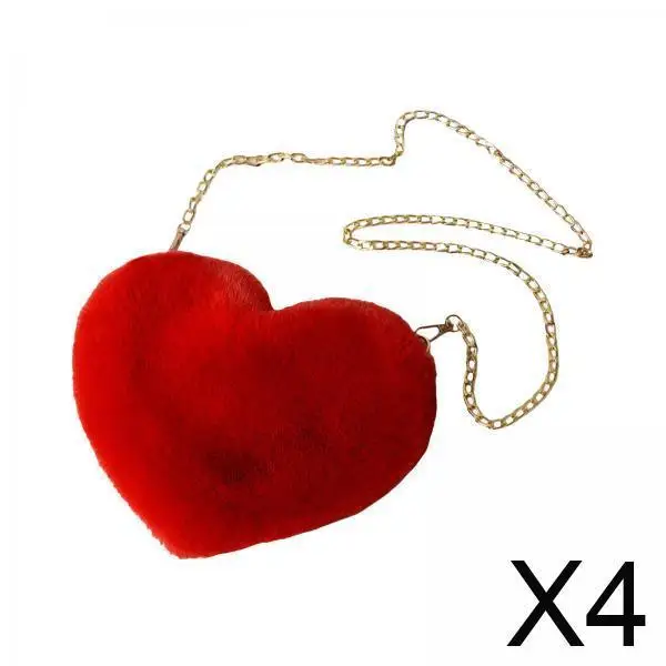 

4x Fashion Heart Shoulder Bag Cute Lightweight Handbag Chain Shoulder Bag for Office