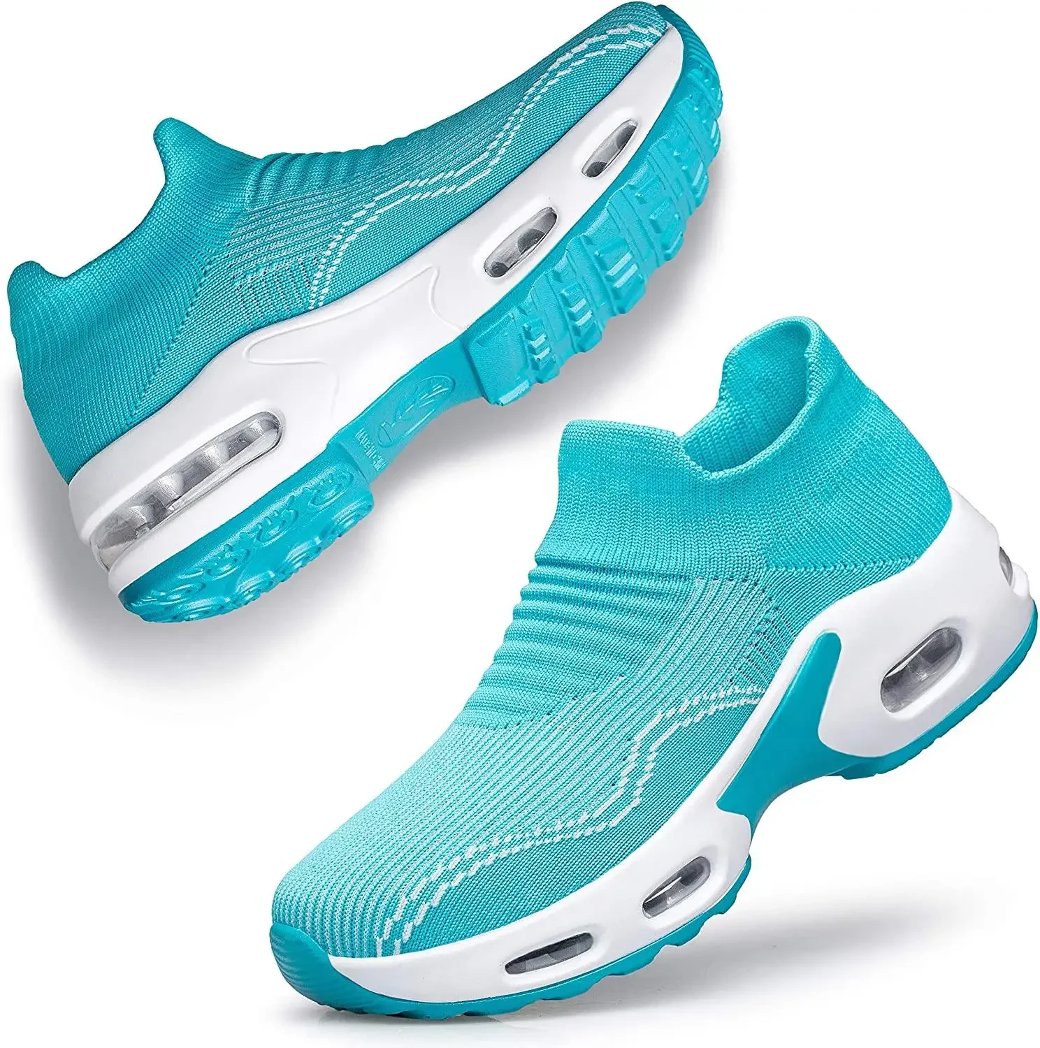 2020 Summer Womens Walking Shoes Slip on Sock Sneakers Lady Girls Nurse Mesh Air Cushion Platform Loafers Fashion Casual