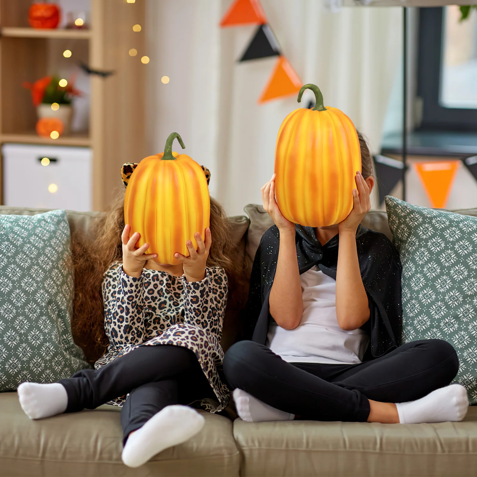 

Halloween Pumpkin Desktop Decoration Orange Synthetic Resin Pumpkin Decor for Home Party Autumn Festival