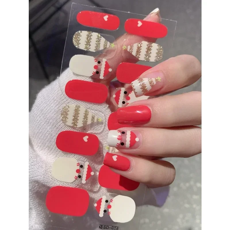 عيد الميلاد ملصق مسمار صائق الشتاء ندفة الثلج شبه العلاج هلام مسمار التفاف ملصق طويل الأمد الأشعة فوق البنفسجية مصباح الفرنسية مسمار صائق مقاوم للماء #5