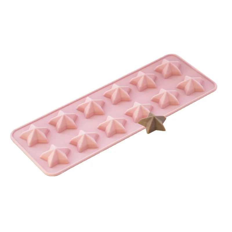 Nuevo molde de silicona en forma de estrella para chocolate, herramientas para pasteles, molde para dulces, utensilios para hornear, decoración para cupcakes, F131
