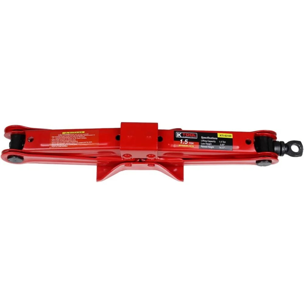 1.5 Ton Automotive Scissor Jack, 3000 lbs Capacity, Compact & Portable for Garages, Repair Shops, DIY
