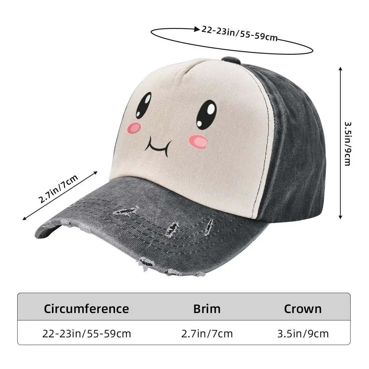 Kawaii emotional face icon - Japanese style #6 Baseball Cap Luxury Brand hard hat Sunscreen hiking hat Baseball Men Women's