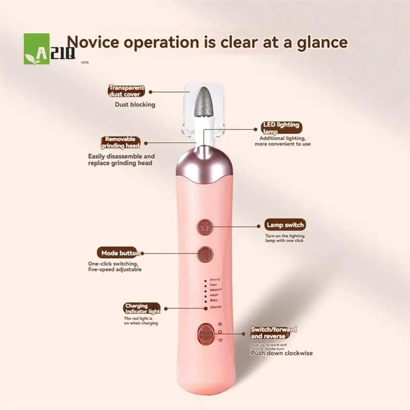 

A21Q -Electric Nail File Set Electric Manicure Tool Multi Function Silent Manicure Tool Cordless For Thick Nails