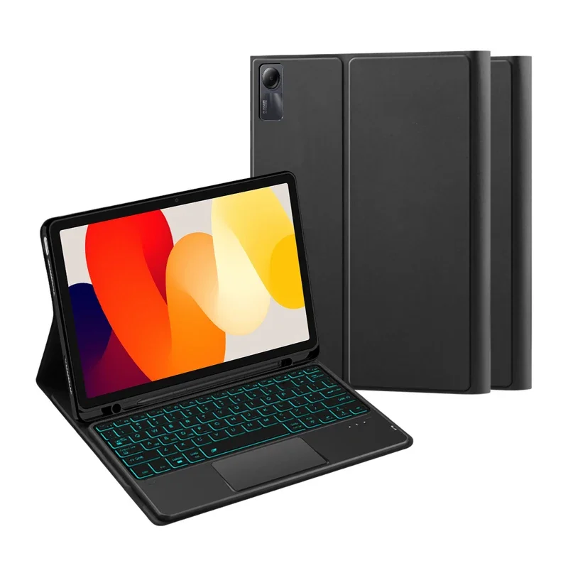 Keyboard Case For Xiaomi Redmi Pad SE 11 Inch Redmi Red Mi Pad SE 2023 Smart Backlit Touchpad Tablet Keyboard Cover Stand Funda