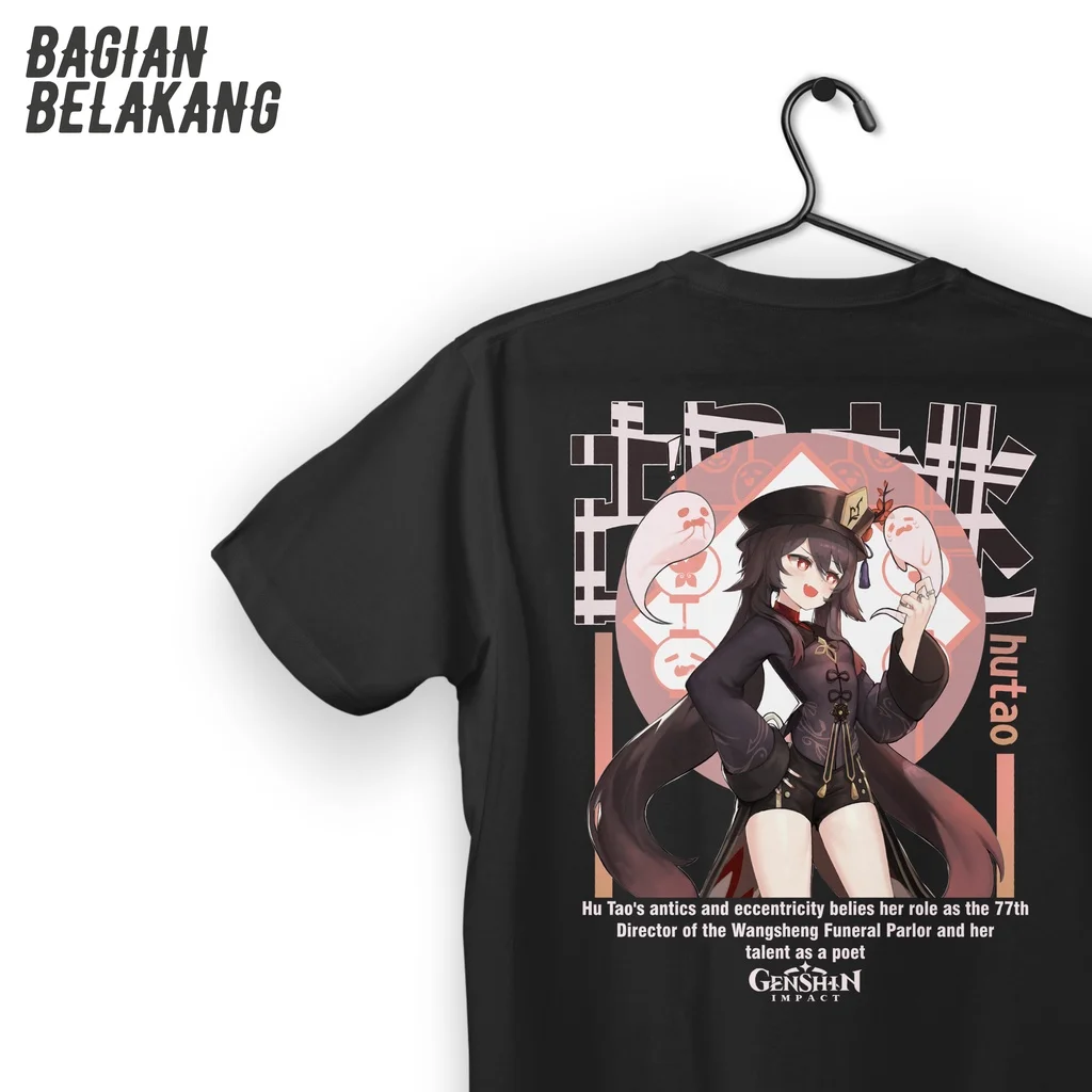 kaos game genshin impact hu tao pyro waifu cute G163 baju OG2