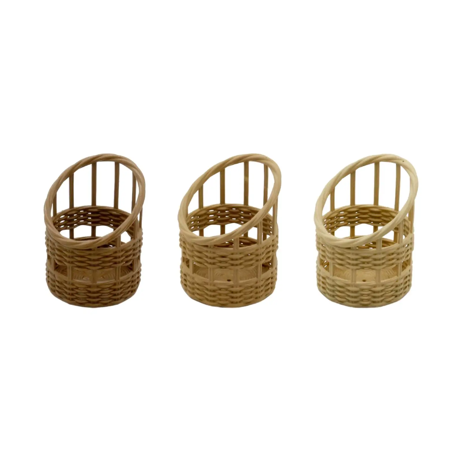 Dollhouse Woven Basket Model 1/6 1/8 Miniature Storage Basket Micro Landscape Decor Dollhouse Accessories for Boys Children