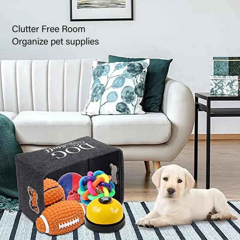 Dog Toy Storage Bin Dog Toy Storage Box With Handle Cat Toy Basket Container For Storing Pet Toys And Accessories Dog Stuff