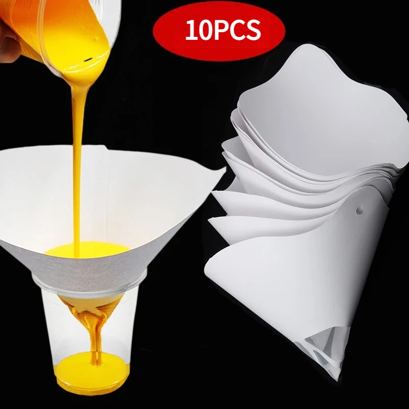 Paint Filter Paper 10.5x18.5 cm 100 Microns Car Paint Spray Mesh Paper Filter Funnel Strainer Disposable Conical StrainingFunnel