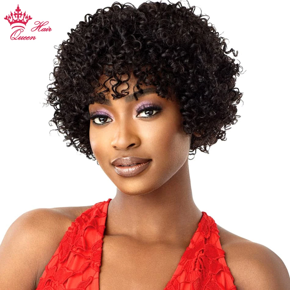 

Short Human Hair Wigs Afro Kinky Curly 100% Human Hair Wig for Black Women None-Lace Wig at Good Price