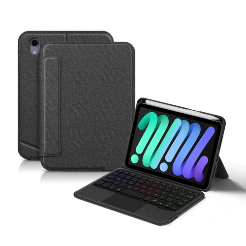 Imagen 2 del producto Funda con teclado táctil para iPad Mini 6, Funda para iPad mini 6 de 8,3 pulgadas, Funda para iPad Mini 7 mini6 de 8,3 pulgadas, Funda con teclado retroiluminado