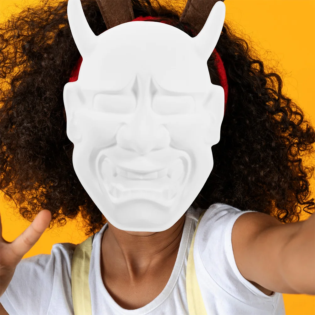 Máscaras de fiesta en blanco para niños, máscara de Cosplay de fiesta de disfraces, monstruo en blanco dibujado a mano, máscara de PVC de Embryo blanco, DIY