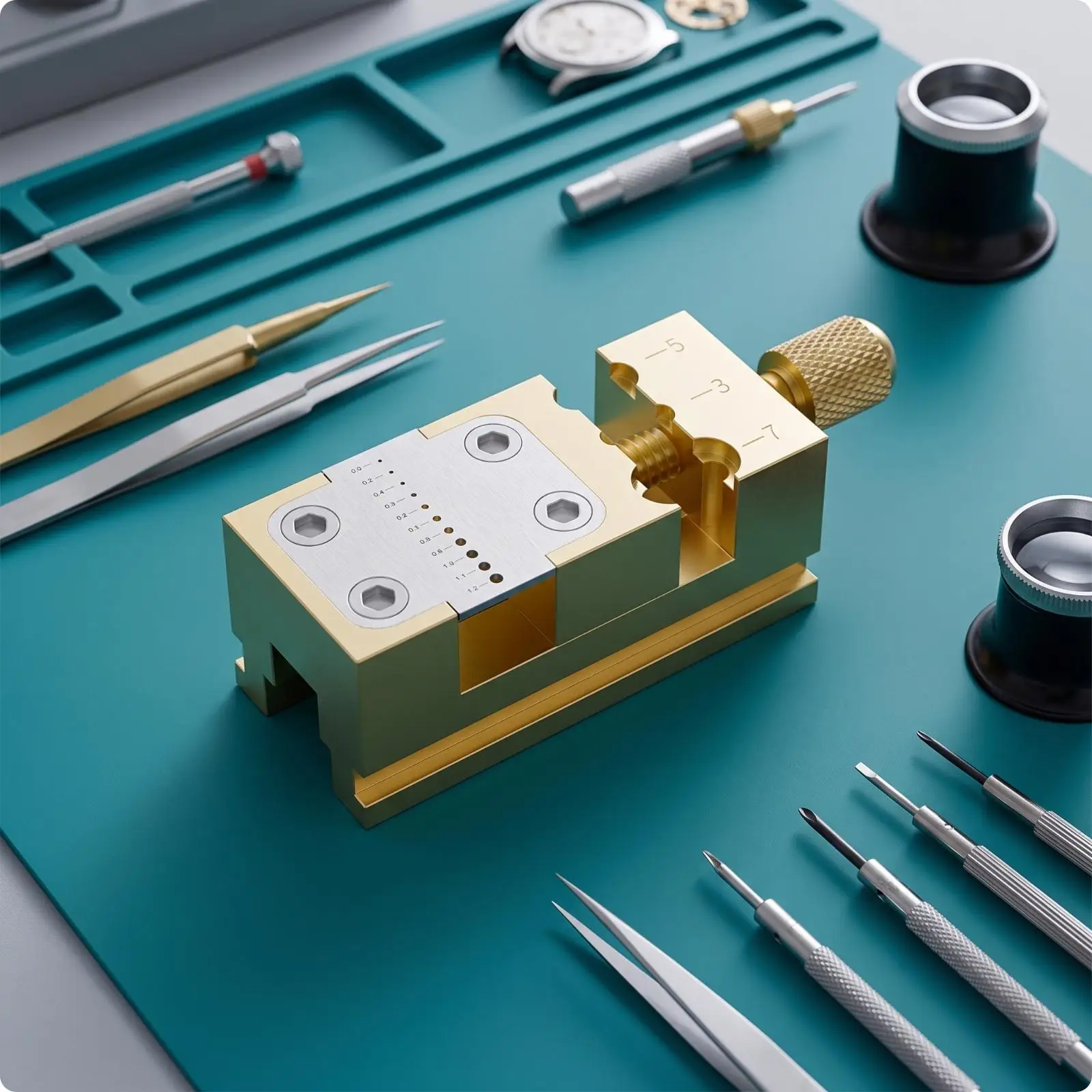 Precision Watch Repair Clamp Brass Alloy Vise Watchmaker Tool for Professional Watch Maintenance Kit